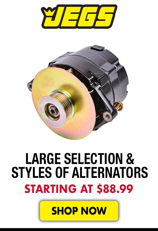 JEGS Large Selection and Style of Alternators - Starting at $88.99