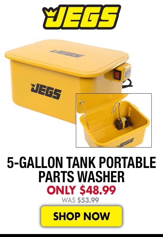 JEGS 5-Gallon Tank Portable Parts Washer - Now $48.99 Was $53.99