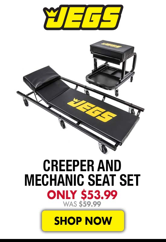 JEGS Creeper and Mechanic Seat Set - Only $53.99 Was $59.99