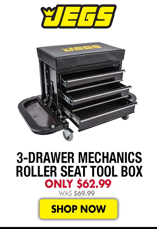 JEGS 3-Drawer Mechanics Roller Seat Tool Box - Now $62.99 Was $69.99