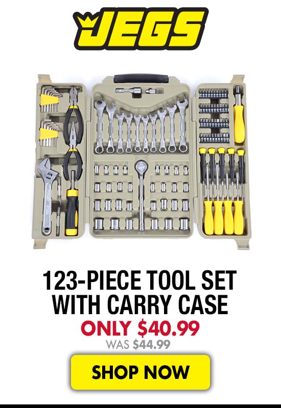 JEGS 123-Piece Tool Set with Carry Case - Now $40.99 Was $44.99
