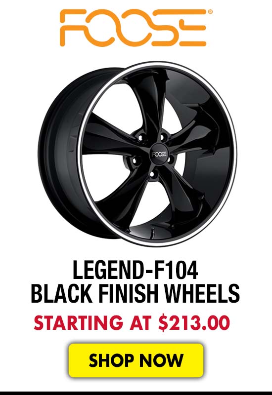 Foose Legend-F104 Black Finish Wheels - Starting at $213.00