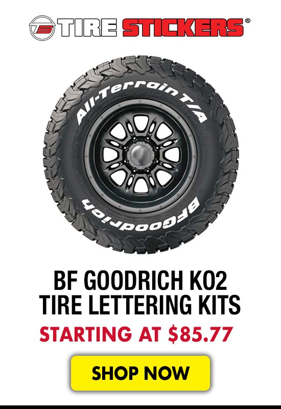 Tire Stickers BF Goodrich KO2 All Terrain T/A Tire Lettering Kits - Starting at $85.77