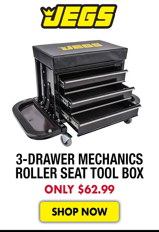 JEGS 3-Drawer Mechanics Roller Seat Tool Box - Starting at $62.99