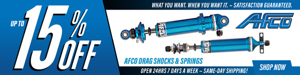 Save Up To 15% on AFCO Drag Shocks and Springs