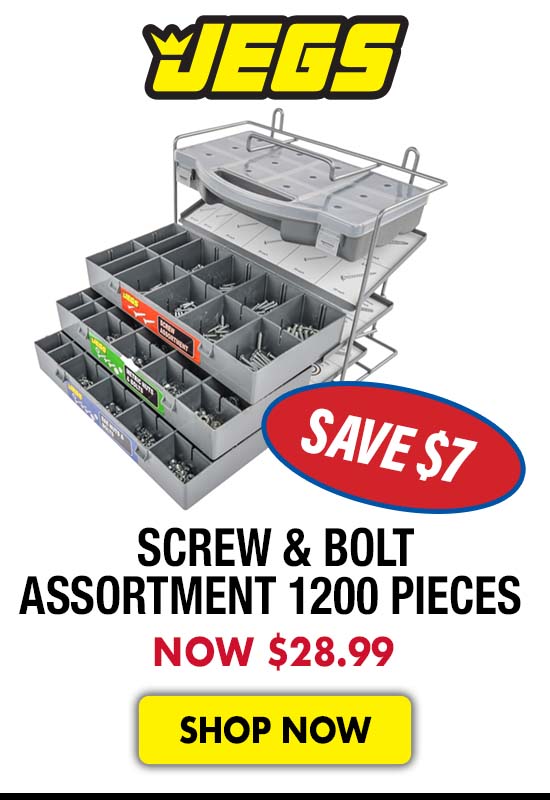 JEGS Screw & Bolt Assortment 1200 Pieces - Now $14.99