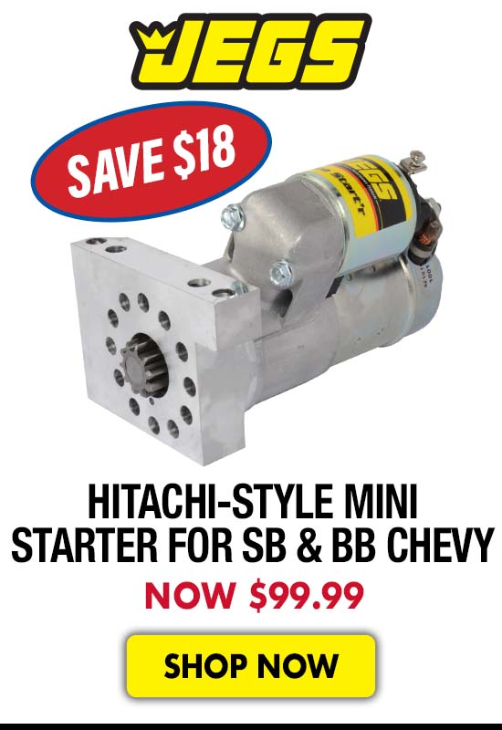 JEGS Hitachi-Style Mini Starter for SB & BB Chevy - Now $99.99 SAVE $18