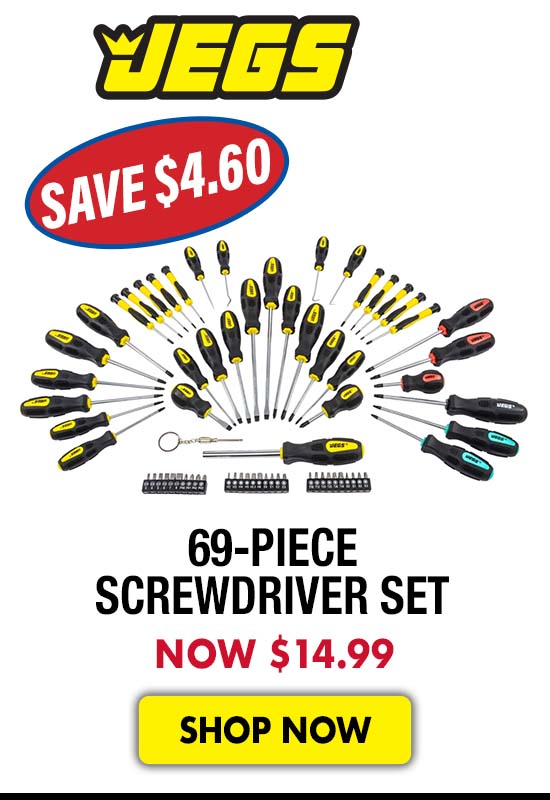 JEGS 69-Piece Screwdriver Set - Now $14.99 SAVE $4.60