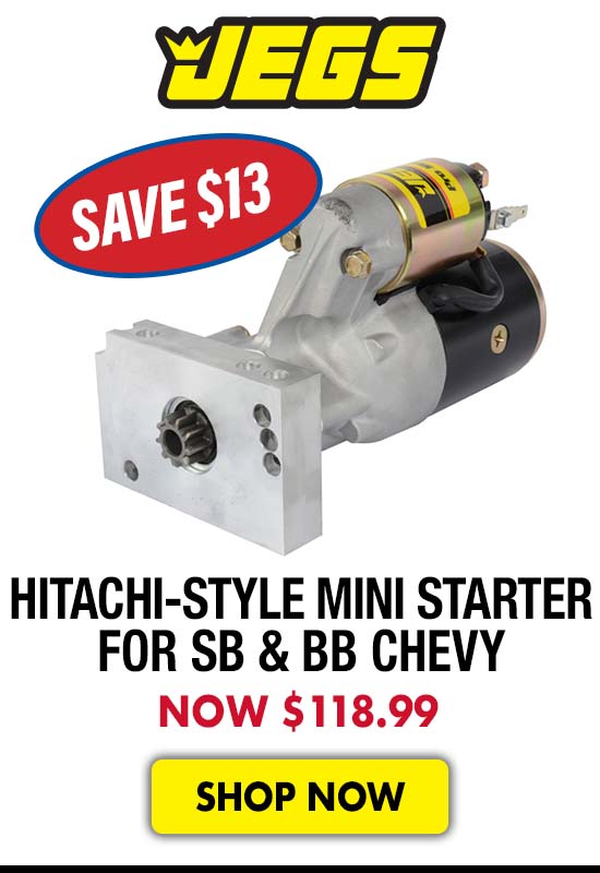 JEGS Hitachi-Style Mini Starter for SB & BB Chevy - Now $118.99 Save $13