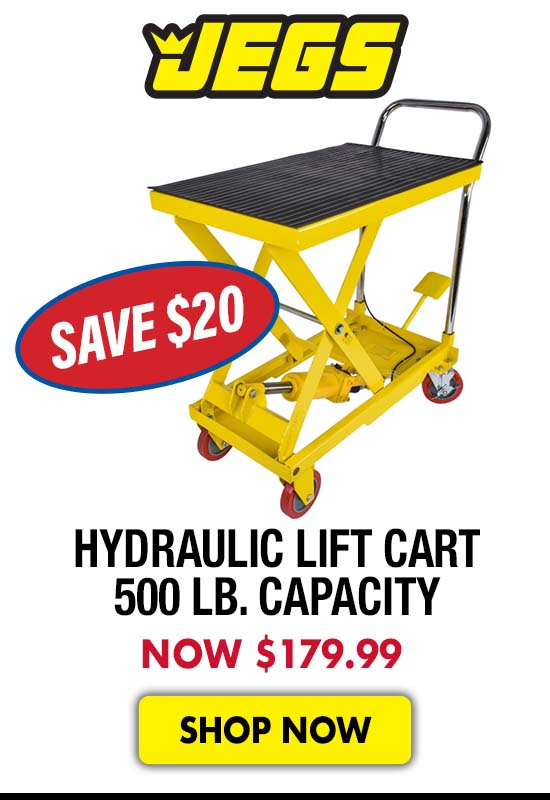 JEGS Hydraulic Lift Cart 500 lb. Capacity - Now $179.99 Save $20