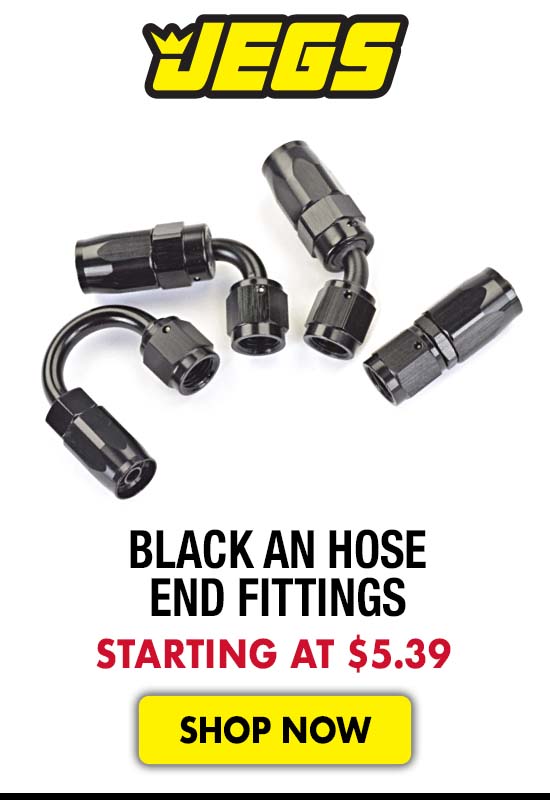 JEGS Black AN Hose End Fittings - Starting at $5.39