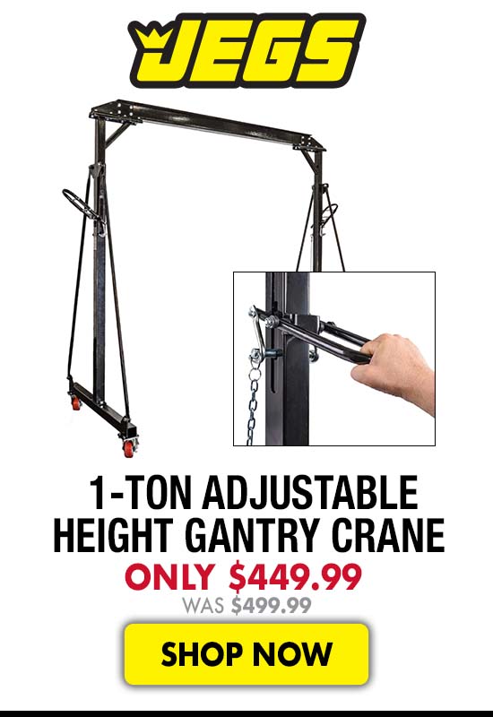 JEGS 1-Ton Adjustable Height Gantry Crane - Was $449.99 Now $499.99