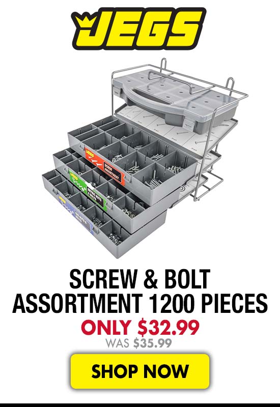 JEGS Screw & Bolt Assortment 1200 pieces - Was $32.99 Now $35.99