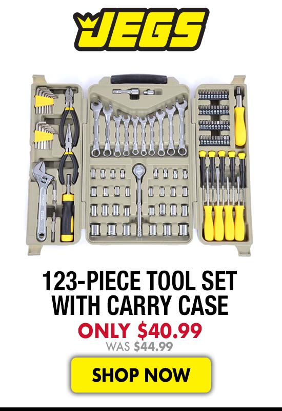 JEGS 123-Piece Tool Set with Carry Case - Now $40.99 Was $44.99