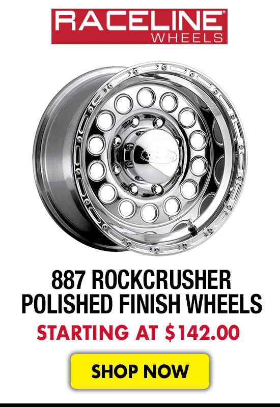Raceline 887 Rockcrusher Polished Finish Wheels - Starting at $142.00