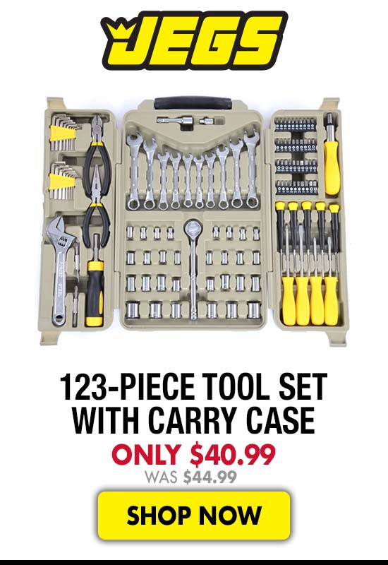 JEGS 123-Piece Tool Set with Carry Case - Now $40.99 Was $44.99