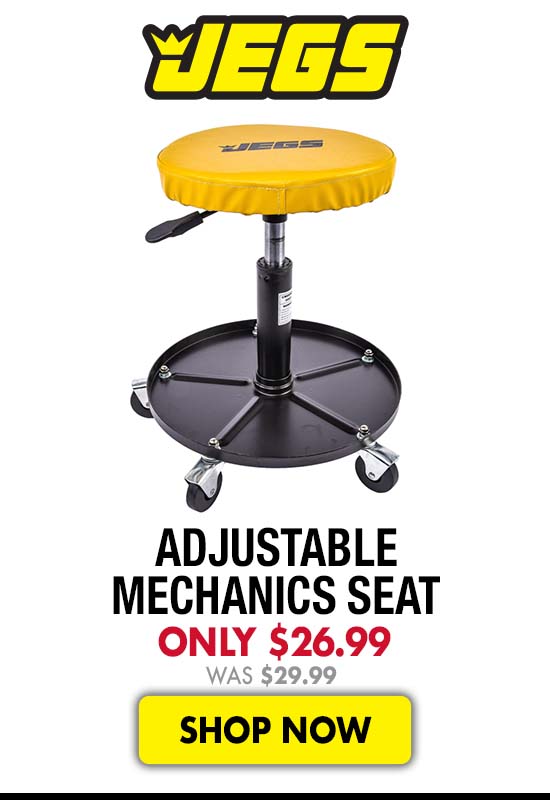 JEGS Adjustable Mechanics Seat - Now $26.99 Was $29.99