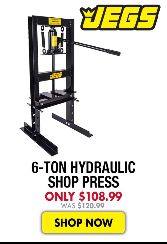 JEGS 6-Ton Hydraulic Shop Press - Now $108.99 Was $120.99