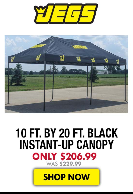 JEGS 10 ft. by 20 ft. Black Instant-Up Canopy - Now $206.99 Was $229.99