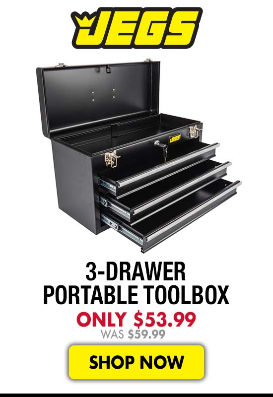 JEGS 3-Drawer Portable Toolbox - Now $53.99 Was $59.99