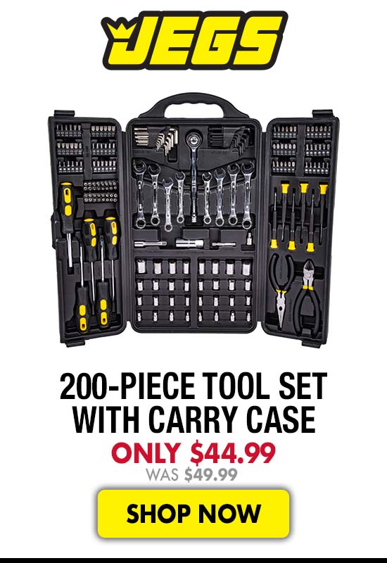 JEGS 200-Piece Tool Set with Carry Case - Now $44.99 Was $49.99