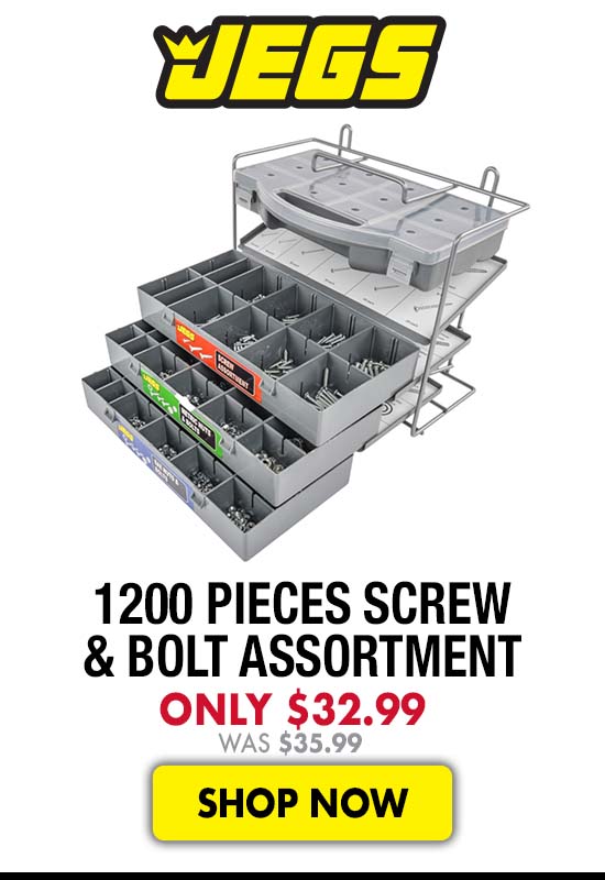JEGS 1200 pieces Screw & Bolt Assortment - Now $32.99 Was $35.99