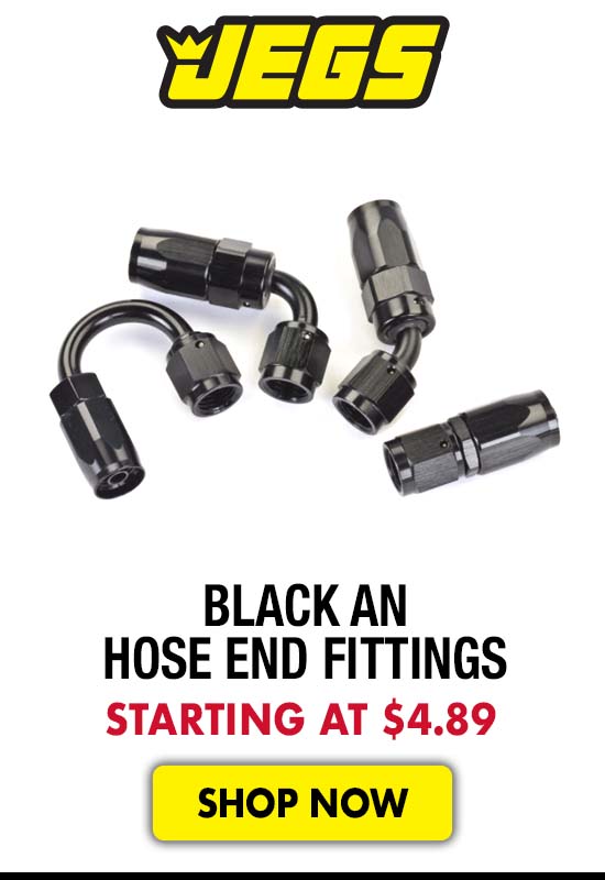 JEGS Black AN Hose End Fittings - Starting at $4.89