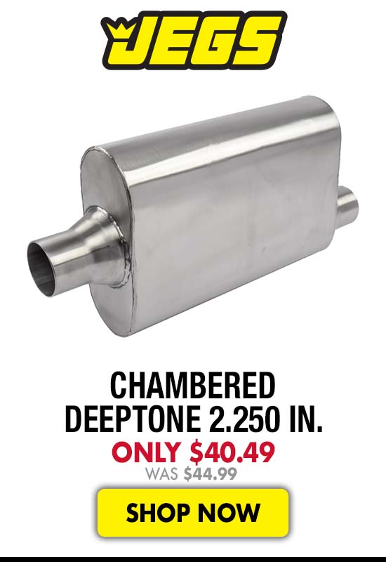 JEGS Chambered DeepTone 2.250 in. Offset Inlet / Center Outlet - Now $40.49 Was $44.99