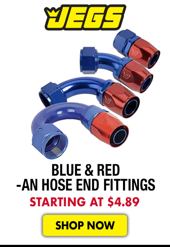 JEGS Blue & Red AN Hose End Fittings - Starting at $4.89