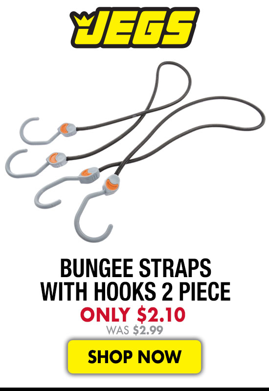 JEGS Bungee Straps with Hooks 2 Piece - Now $2.10 Was $2.99