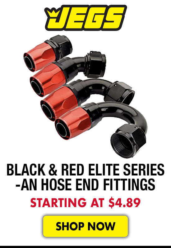 JEGS AN Hose End Fittings - Red/Black Elite Series - Starting at $4.89