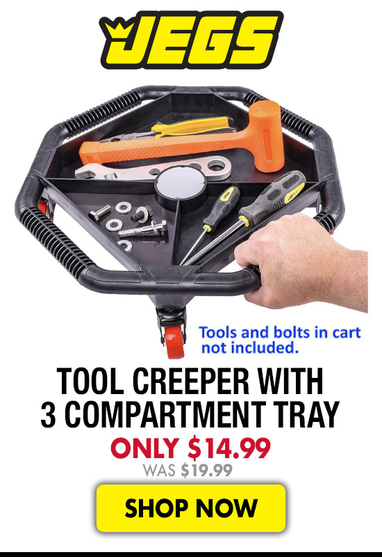 JEGS Tool Creeper with 3 Compartment Storage Tray - Now $14.99 Was $17.99
