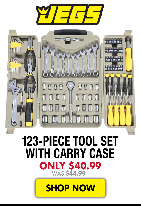 JEGS 123-Piece Tool Set with Carry Case - Now $40.99 Was $44.99