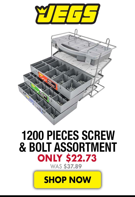 JEGS 1200 pieces Screw & Bolt Assortment - Now $22.73 Was $37.89