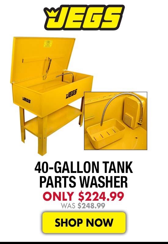 JEGS 40-Gallon Tank Parts Washer - Now $224.99 Was $248.99
