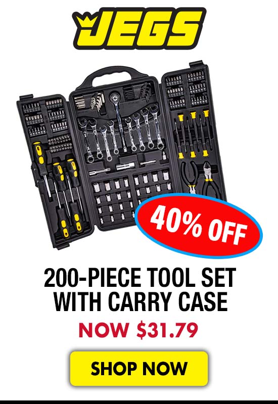 JEGS 200-Piece Tool Set with Carry Case - Now $31.79