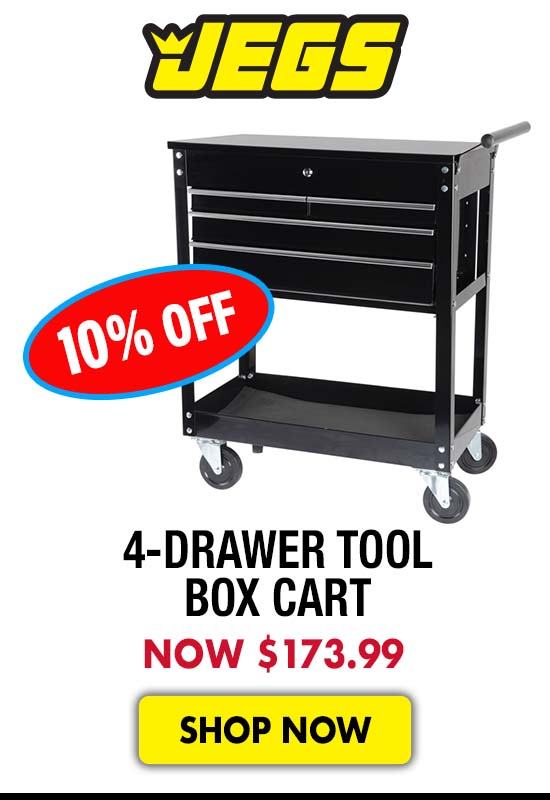 JEGS 4-Drawer Tool Box Cart - Now $173.99