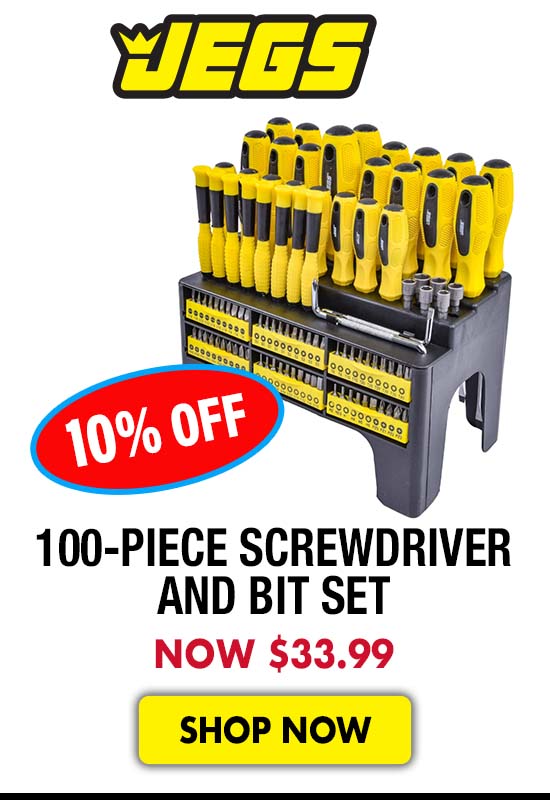 JEGS 100-Piece Screwdriver and Bit Set - Now $33.99