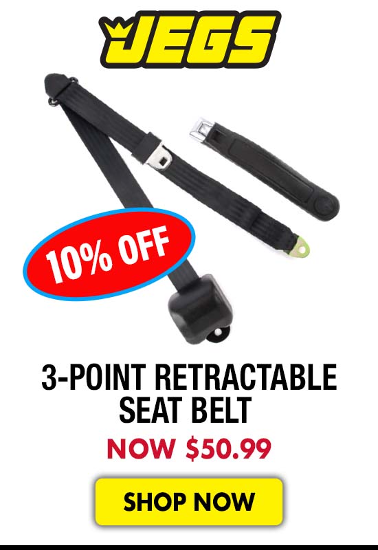 JEGS 3-Point Retractable Seat Belt - Now $50.99