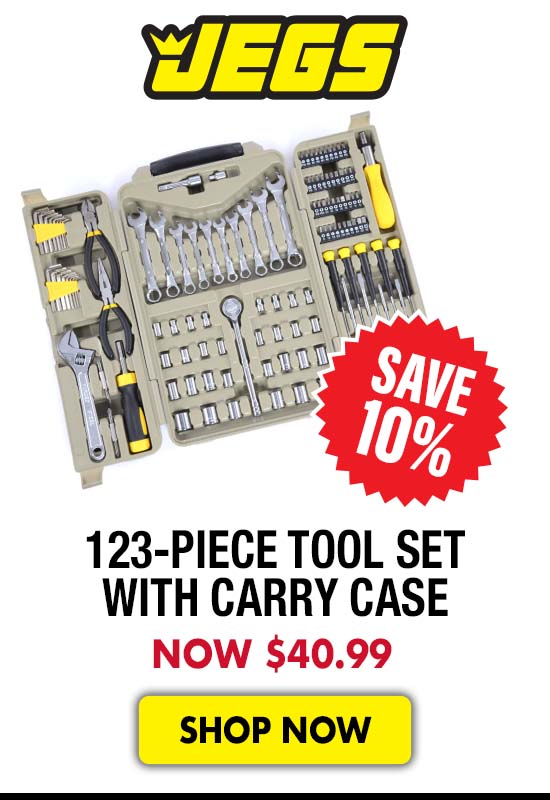 JEGS 123-Piece Tool Set with Carry Case - Now $40.99