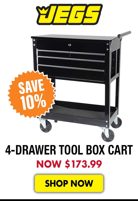 JEGS 4-Drawer Tool Box Cart - Now $173.99