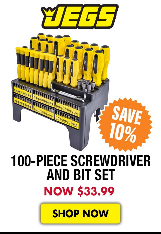 JEGS 100-Piece Screwdriver and Bit Set - Now $33.99