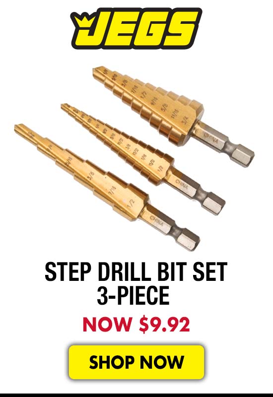 JEGS Step Drill Bit Set 3-Piece - Now $9.92