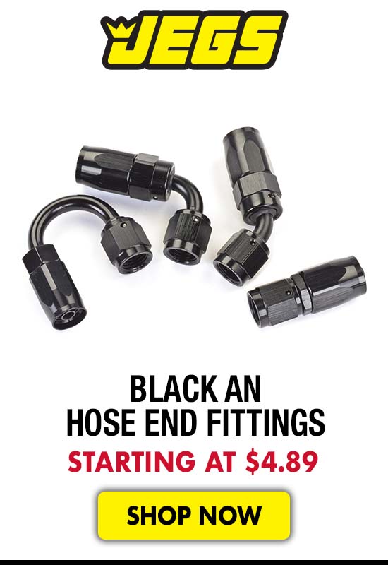 JEGS Black AN Hose End Fittings - Starting at $4.89