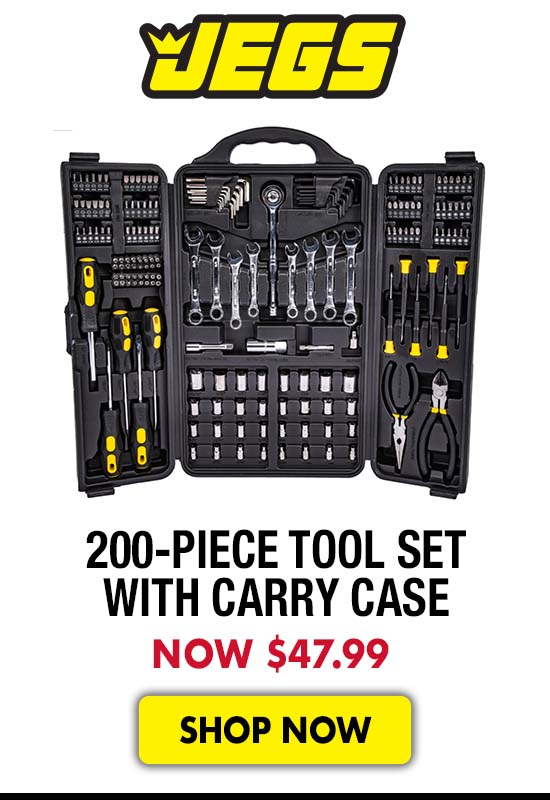 JEGS 200-Piece Tool Set with Carry Case - Now $47.99