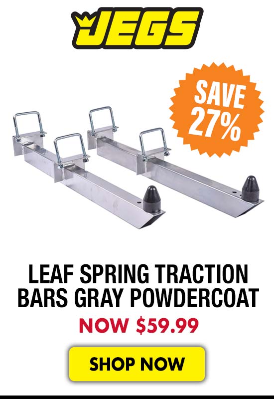 JEGS Universal Leaf Spring Traction Bars Gray Powdercoat - Now $59.99