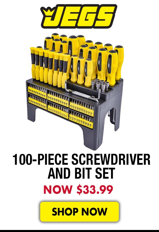 JEGS 100-Piece Screwdriver and Bit Set - Now $33.99