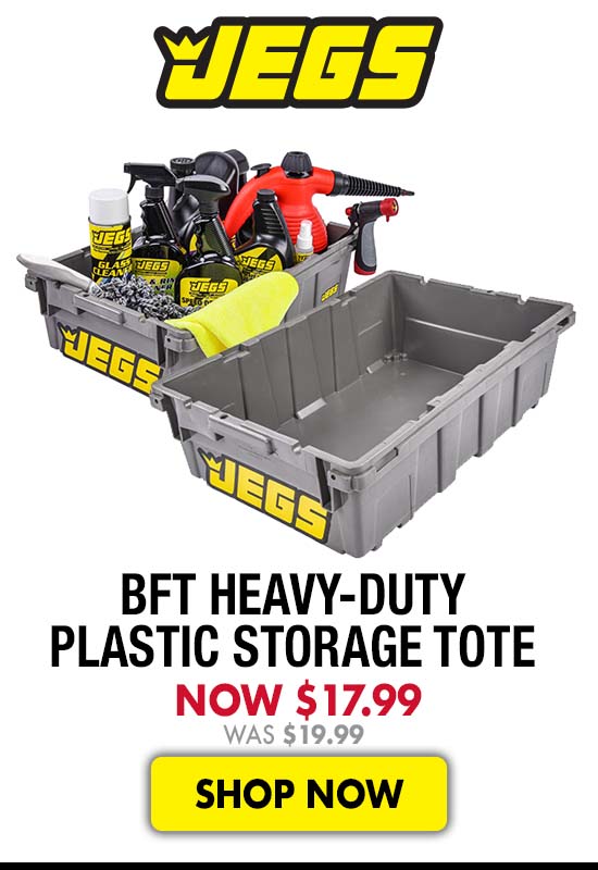 JEGS BFT Heavy-Duty Plastic Storage Tote - Now $17.99