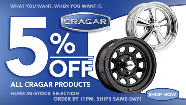 Save 5% on ALL Cragar Wheels