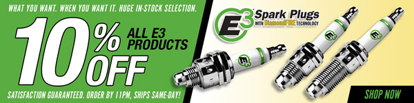 Save 10% on ALL E3 Spark Plugs